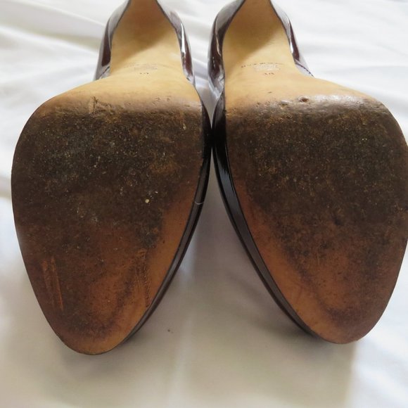 AllSaints Spitalfields  Burgundy Platform Heels - Picture 7 of 11